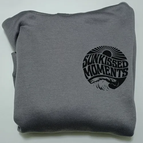 Sudadera con Capucha Unisex Gris Jaspeado "Sunkissed Moments"
