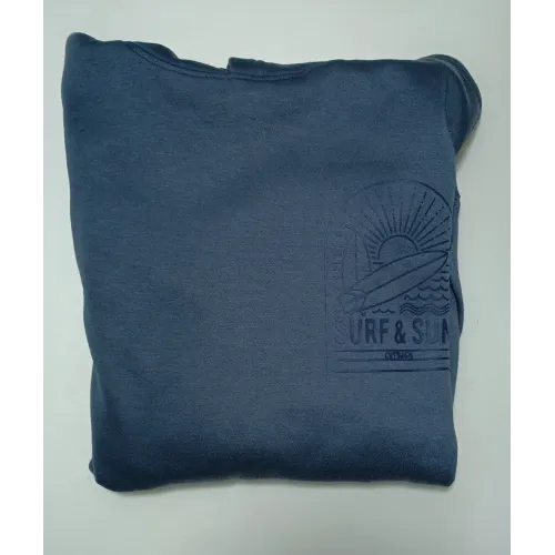 Sudadera con Capucha Azul Petróleo "Surf & Sun"