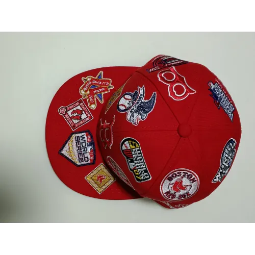 Gorra New Era 59FIFTY Boston Red Sox Multi-Parche Roja Fitted Talla 7 3/8
